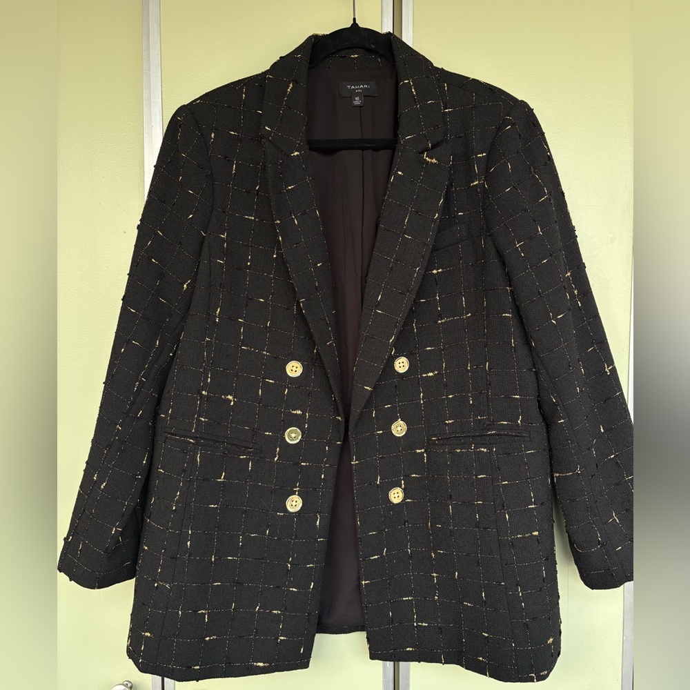 Tahari ASL Tweed Open-Front Jacket Blazer. Size 16